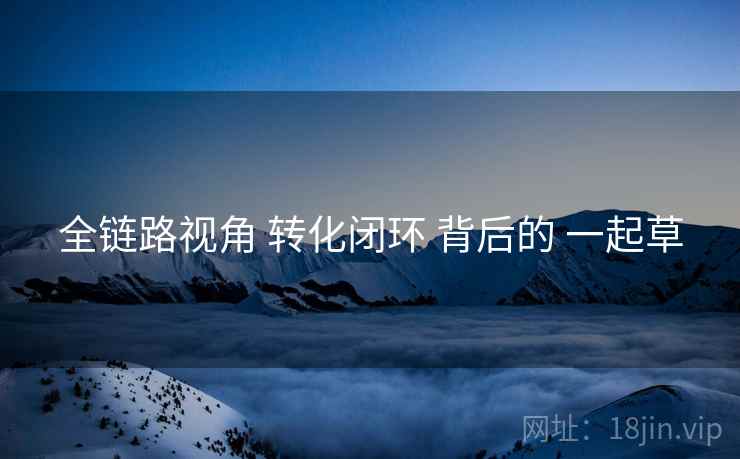 全链路视角 转化闭环 背后的 一起草